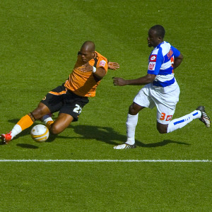 Elgar's favorite soccer club, the Wolverhampton Wanderers (in orange)
