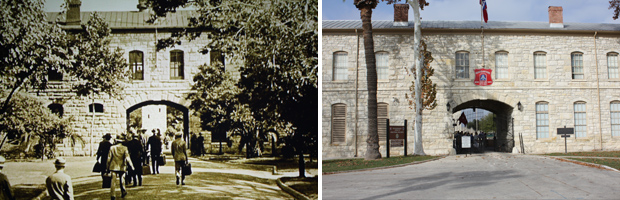 The Quadrangle at Fort Sam Houston — then and now.