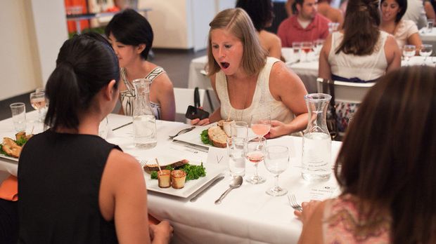Diners at the Doppelganger Dinner