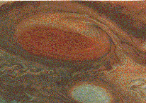 Closeup of Jupiter's Great Red Spot. 
