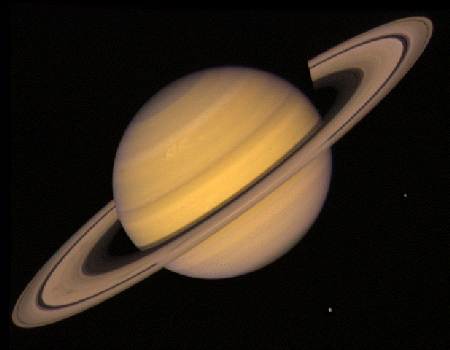 Saturn by Voyager 2. 