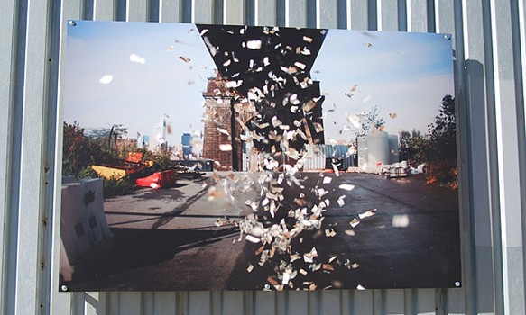 This shot is positioned under the bridge to the right of the entrance to the facility.