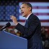 President Barack Obama speaks on the economy and an extension of the payroll tax cut at Osawatomie High School December 6, 2011 in Osawatomie, Kansas.