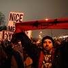 A protester stands in Bolotnaya Square on December 10, 2011 in Moscow, Russia. Protests took place in Moscow and St. Petersburg this wee