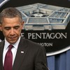 US President Barack Obama, speaks about the Defense Strategic Review, outlining Defense budget priorities and cuts, during a press briefing at the Pentagon in Washington