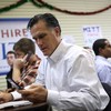 Republican presidential candidate, former Massachusetts Gov. Mitt Romney makes calls to likely voters at his New Hampshire campaign headquarters on January 9