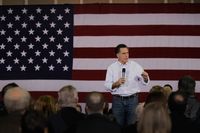 Republican presidential candidate and former Massachusetts Gov. Mitt Romney speaks during a campaign rally on January 17, 2012 in Florence, South Carolina.
