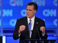 GOP presidential candidate, former Massachusetts governor Mitt Romney speaks during the Florida Republican Presidential debate