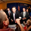 Republican presidential candidate, former U.S. Sen. Rick Santorum greats supporters after winning the both Alabama and Mississippi primaries on March 13, 2012 in Lafayette, Louisiana.