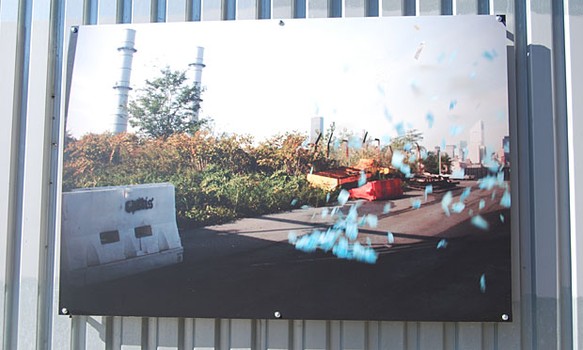 Here's the first shot (or the last depending on the direction from which you approach the works) in the exhibition.