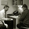 Doctor and patient taking tests