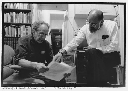 Photographer and fillmamker Robert Frank with Ginsberg. This photo was taken by Ai Weiwei in New York City in 1989.