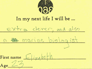 Members of our live audience consider their next lives.