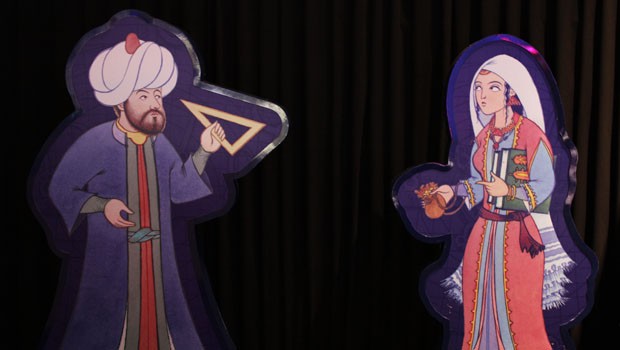 Characters from <em>1001 Inventions</em> at the New York Hall of Science.