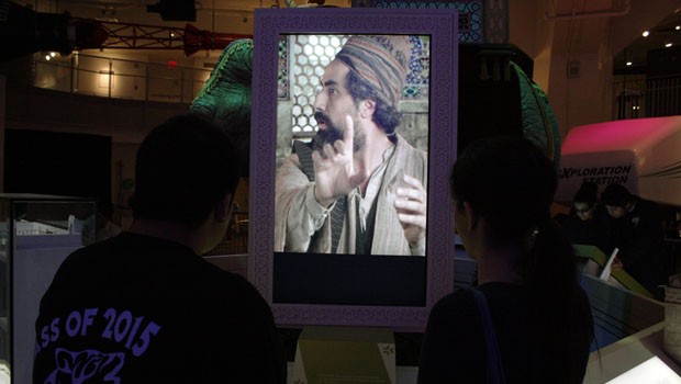 The exhibit features dramatizations of the scientists explaining the science behind their inventions. 