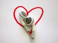 heart earbuds music valentine