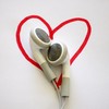 heart earbuds music valentine