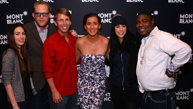 Megan Fox, Paul Bettany, Jack Mcbrayer, Patricia McGregor Sarah Silverman and Tracy Morgon pose after curtain call.
