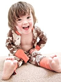 Down syndrome, child, smile, beach