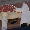 scientist mushroom sculpture