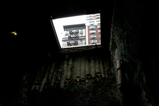Below 2nd Ave. where the subway tunnel is being drilled.