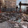 Just a few stories remain at the Deutsche Bank building in lower Manhattan.