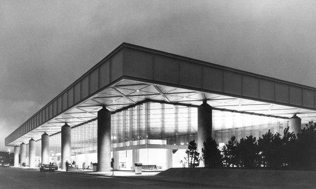 The outside of I.M. Pei’s National Airlines Terminal at JFK airport.