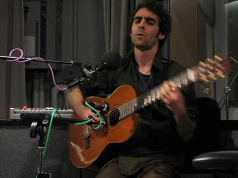 Snowblink (Daniela Gesundheit) and Luxury Pond (Dan Goldman) perform with Caley Monahon-Ward in the WNYC Studio on Spinning On Air with David Garland
