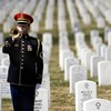 A lone U.S. Army bugler at Arlington National Cemetery, March 11, 2009