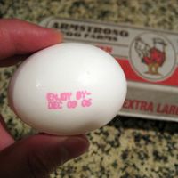 Egg with expiration date