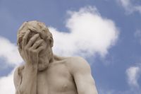 denial, wrong, facepalm, statue