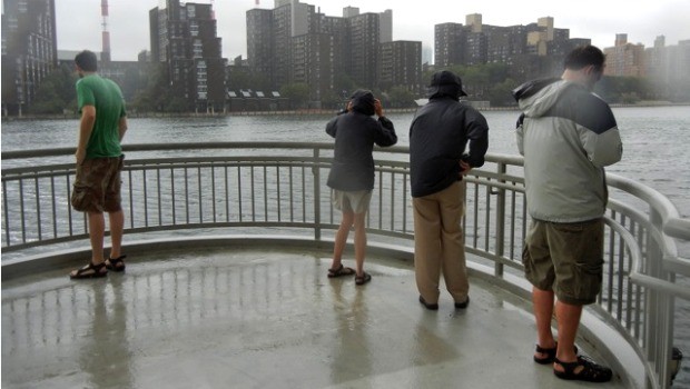 Checking out the East River.