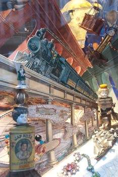 More vintage items in Bergdorf's holiday windows.