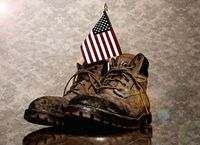 veterans, boots, flag