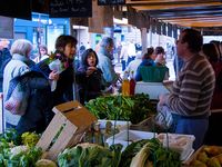 haggling at the market stall