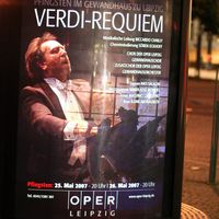 A poster for Verdi's Requiem in Leipzig.