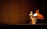 Harpsichordist Gustav Leonhardt, Muziekgebouw aan 't IJ, Amsterdam, photo taken January 16, 2011