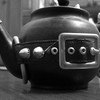 teapot, black and white