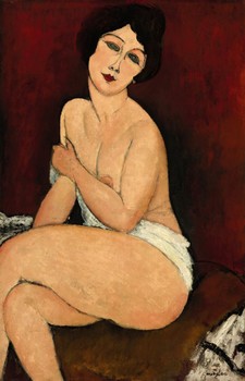 Amedeo Modigliani's <em>Nu Assis Sur un Divan (La Belle Romaine)</em> sold for $68,962,500 on Tuesday. Its estimated worth was around $40 million.