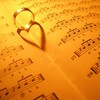 ring creates a heart on sheet music