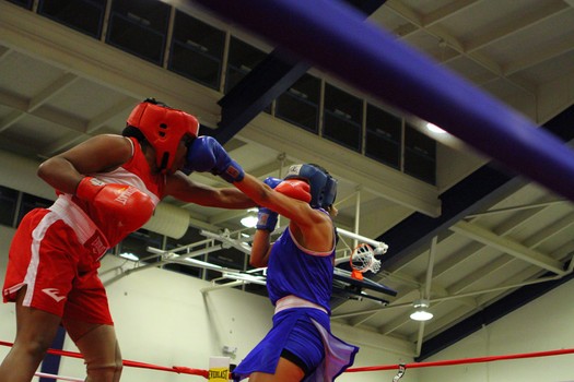 Franchon Crews trades punches at the International Duel in Oxnard, CA in November 2011. “I’m a champion in life, so that’s what gets me through.”