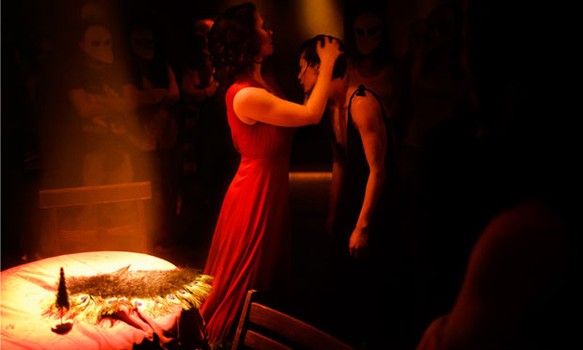 Castmembers Careena Melia and Ching-I Chang act out a scene.