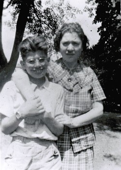 The poet with his mom in the late 1930s after she returned from a long stay at the hospital.