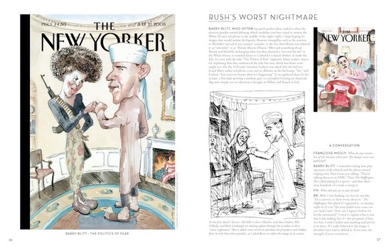 “Politics of Fear,” by Barry Blitt. © 2008 Barry Blitt & The New Yorker/Condé Nast Archive. And Sketches by Barry Blitt. From <em>Blown Covers,</em> by Françoise Mouly. 