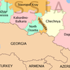 Map of Chechnya and the Caucasus region.
