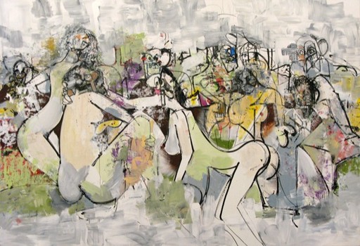 Condo's abstract works were the most compelling — deeply layered images of figures, paint and shapes — such as 'Female Figure Composition,' a work from 2009.