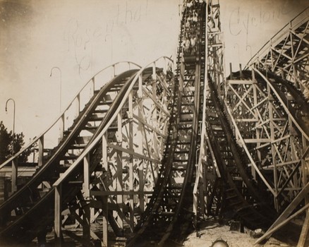 Schroeder Romero & Shredder has gathered vintage images of Coney Island for a new show, including 'Rosenthal's Cyclone,' from 1928.