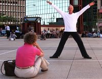 Paul-André Fortier performs his piece, 