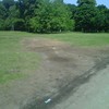 A few patches of brown grass remain a week after GoogaMooga festival vendors set up at this location near Nethermead in Brooklyn's Prospect Park.
