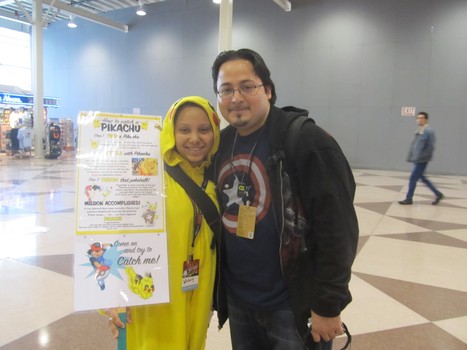 Whitney, a volunteer from the Bronx, dressed as Pikachu from 